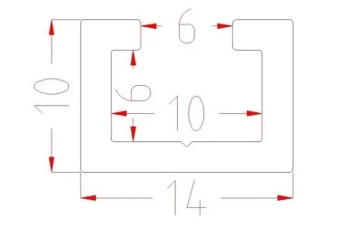 2m Aluminium CProfil, Alu Profilschiene, Alu C Profil, passend für M6 Schraube - Bild 1 von 4