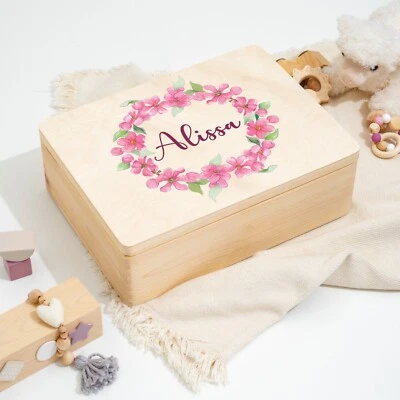 Personalisierte Erinnerungskiste | Erinnerungsbox Taufgeschenk Geschenk Geburt - Bild 1 von 4