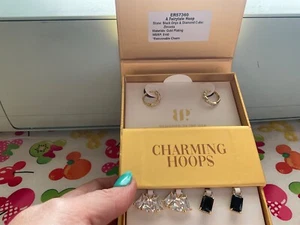 Bomb Party Charmed Hoops, ER57360, A Fairytale Hoop Gold plated Earrings - Picture 1 of 5