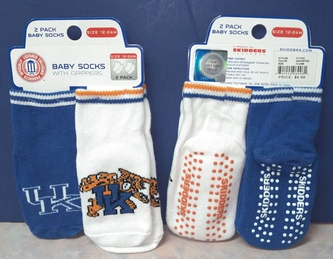 University of Kentucky Wildcats KU Baby Socks Skidders Size 12-24 Months 4 Pack Cover