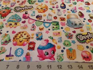 3/4 YD X 44" VINTAGE PACKED SHOPKINS PARTY CP60447 2013 MOOSE/SPRING CREATIVE - Picture 1 of 5