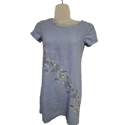 Cottagecore Robbie Bee Linen Blend Embroidered Floral Vintage 90s Size 2P - Image 1 of 4