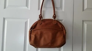 Vintage FERCHI Spain Sienna Brown Leather Double Handle Handbag Purse - Picture 1 of 7