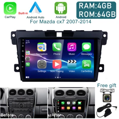 For 2007-14 Mazda CX-7 CX7 Apple CarPlay Android 13 Car Stereo GPS Touch Screen - Image 1 of 4