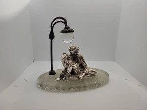 Couple Kissing Under Street Lamp Love Silver Plate Statue Casa Della Bomboniera - Picture 1 of 10