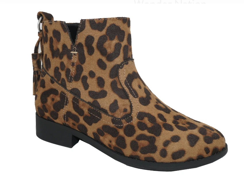 Botines con estampado de leopardo para niñas nuevos con etiquetas talla 7 8 9 10 11 tallas para niños cremallera lateral Foto 1 de 1