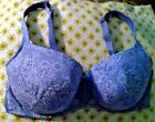 ✨ 42DD Cacique Bra T-Shirt Blue Lace Look NICE ✨