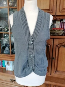 Strick-Weste "EDE" Gr. XL Baumwolle Grau - Bild 1 von 5