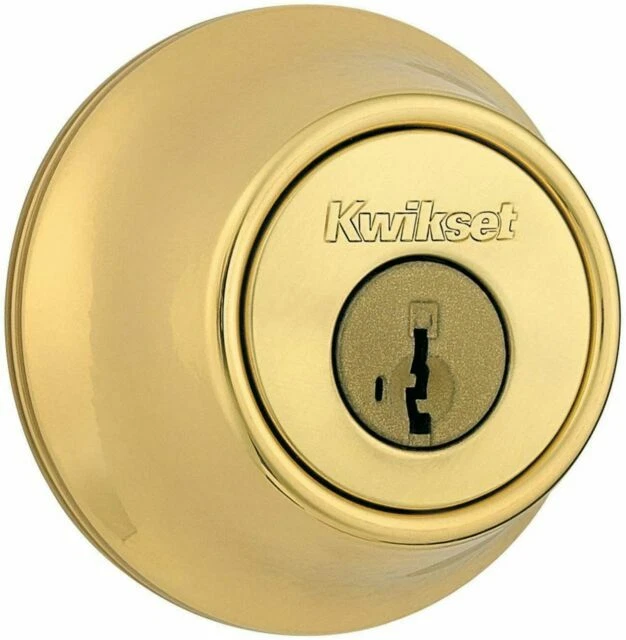 Kwikset 660 Deadbolt Keyed One Side - Polished Brass