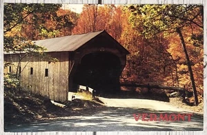 Perkinsville VT Downers Bridge Upper Falls Black River Vermont Herbst Postkarte - Bild 1 von 2