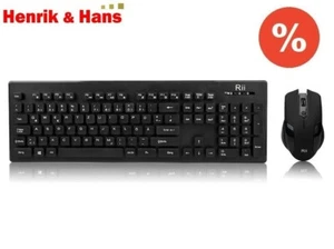 Rii RK200 Kabellos Funk Tastatur Maus Set Wireless Computer Keyboard Mouse - Afbeelding 1 van 3