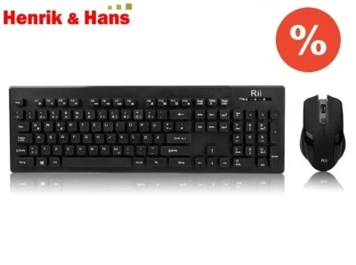 Rii RK200 Kabellos Funk Tastatur Maus Set Wireless Computer Keyboard Mouse - Bild 1 von 3
