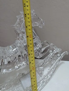 Clear Musical Christmas Rocking Horses Figurine - Picture 1 of 7