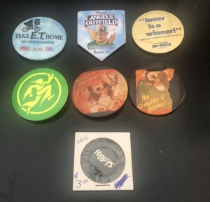 Vintage Movie Promo Buttons ET InnerSpace Wizards of Speed Flyboys Gremlins LOT - Picture 1 of 6