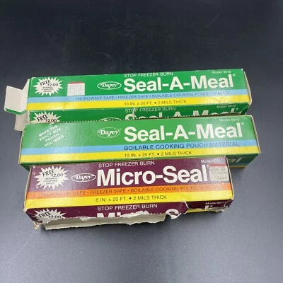 Rollo de material de bolsa de cocina Dazey Seal A 8 pulgadas X 20 pies y 10 pulgadas X 20 pies Foto 1 de 4