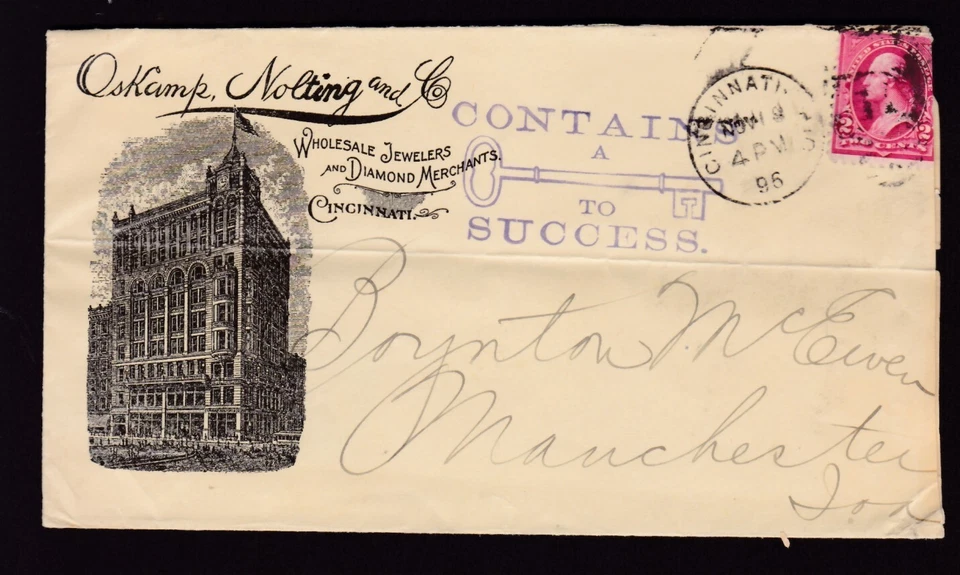 OSKAMP, NOLTING & CO., 1896, CINCINNATI, O., JEWELERS & DIAMOND MERCHANTS - Image 1 of 1