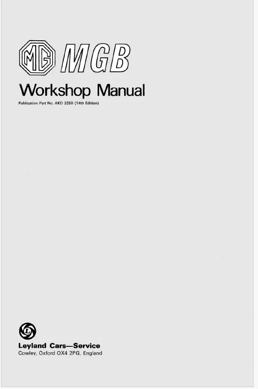 MGB–– WORKSHOP MANUAL - Immagine 1 di 1