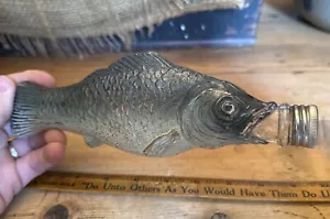 Antica fiaschetta di pesce blu grigio foust distilleria Glen Rock Pa - Foto 1 di 6