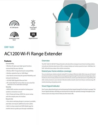 AC1200 Wireless Range Extender DAP-1620 D-LINK. - Image 1 of 4