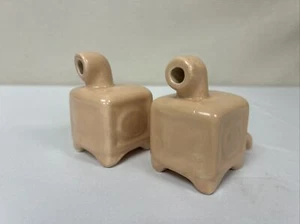 Vintage Ceramic Stove Ashtray Peach Colored Set of 2 - Picture 1 of 8