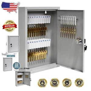 Scratch-Resistant Key Box with 30 Write-On Tags - Wall Mounted Security Solution - Picture 1 of 11