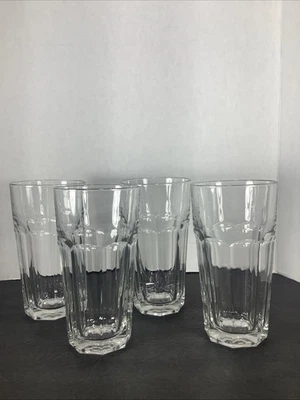 Juego de 4 ~ Vasos Libbey Duratuff Gibraltar Transparentes 8 Paneles ~ 24oz Foto 1 de 4