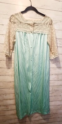 Camisón lencería vintage verde claro ropa cama dormir 1960 para damas  Foto 1 de 3