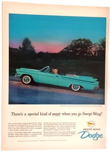 1957 Dodge Convertible Swept-Wing Original Magazine Ad Laminated for Protection - Picture 1 of 1