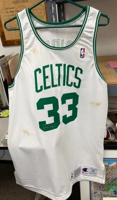 Larry Bird Signed Boston Celtics Team Issued Pro Cut Champion Jersey 1992-93 - Image 1 of 4