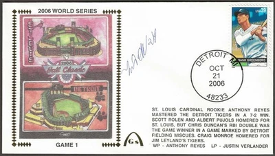 Miguel Cabrera Signed Beckett 2006 World Series Gateway Stamp Cachet Detroit - Image 1 of 4