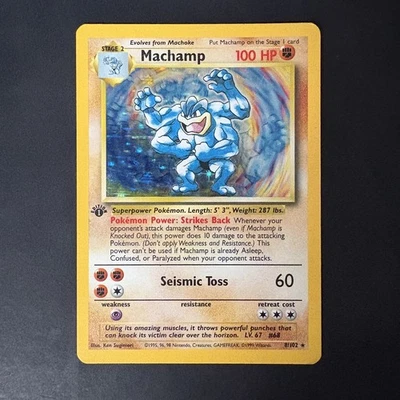 Vintage Pokémon Base Set Machamp Holo 1st Edition - Image 1 of 4