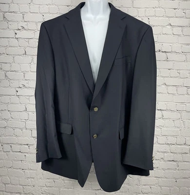 Jack Nicklaus Dark Blue Worsted Wool Blend Metal Button Blazer Sport Coat 50L - Image 1 of 4