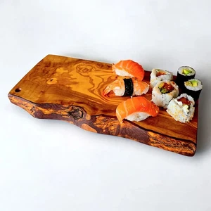 Rectangular Live Edge Olive Wood Board Rustic Charcuterie Platter Natural Edge - Picture 1 of 17
