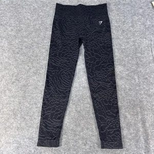 Gymshark Leggings Womens Large Black Animal Seamless High Waist Scrunch Butt - Picture 1 of 9