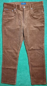 Pantalones de pana rectos ajustados Polo Ralph Lauren Varick para hombre 34x30 marrón preppy - Imagen 1 de 11