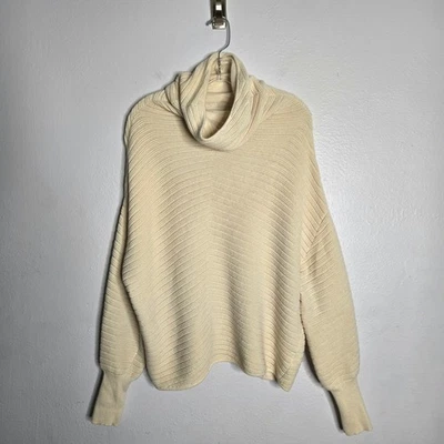 Suéter Nordstrom Cashmere Acanalado Tejido Capucha Cuello M Silencioso Lujo Elevado Básico Foto 1 de 4