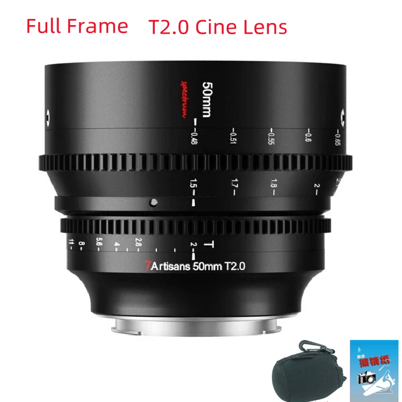 7artisans 50mm T2.0 Large Aperture Full Frame Cine Lens for Sony E A7600 Camera - Image 1 of 4
