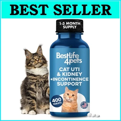 Natural Urinary Tract & Kidney Support for Cats - 400 Tiny Pills, All Breeds - Image 1 of 4
