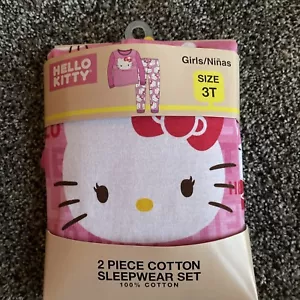 Hello Kitty Flannel Sleepwear Set Girls Size 3T Pajamas Brand New - Picture 1 of 4