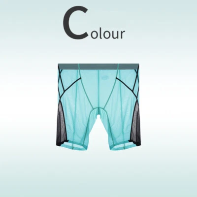 Shorts esportivos masculinos transparentes de seda gelo secagem rápida fina respirável corrida - Imagem 1 de 4