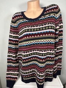 Talbots Damen 1X Pullover Fair Isle Pulli Perlen Bunt Wollmischung Pulli - Bild 1 von 14