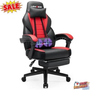 Gaming Chair Big Tall W/ Footrest Ergonomic Computer Chair Home 400lb Capacity - Picture 1 of 4