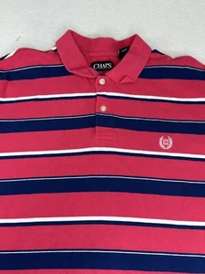 Chaps Men's Polo Shirt Size XL Short Sleeve Logo Red Striped - Picture 1 of 8