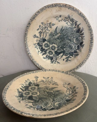 Paire De Anciens Plat en Céramique Soc.cer.richard Du 1800-XIX Siècle en Grès - Photo 1/4