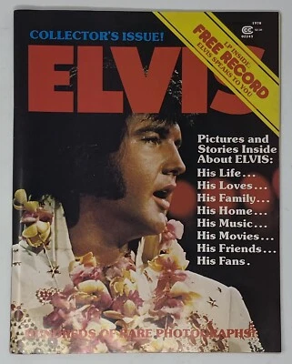 ELVIS PRESLEY Collector’s Issue Magazine w Record Green Valley Memorial 1978 70s - Image 1 of 4