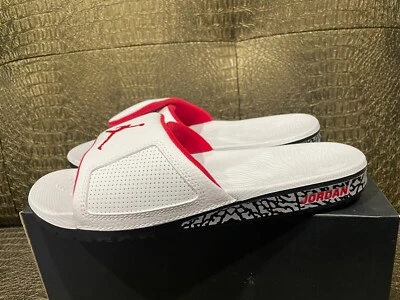 Jordan Hombres Hydro III Retro Slides Blanco/Rojo-Negro 854556-103 NUEVO Foto 1 de 4