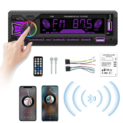Radio Estereo Para Carro Auto MP3 Player 1 Din Bluetooth USB/SD/AUX/FM Receptor - Image 1 of 4
