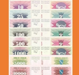 (Reproduktionen) Geldscheine Bosnien Herzegovina 10-17 1992-1993 - Bild 1 von 1