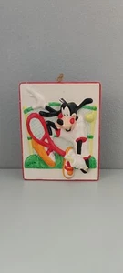PIPPO TENNISTA RARA PIASTRELLA SMALTATA ORIGINALE DISNEY VINTAGE CM 11.3 PER 14 - Picture 1 of 2