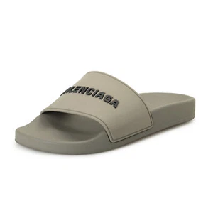 Balenciaga Women's Gray Logo Print Lool Slide Flip Flop Shoes - Picture 1 of 8